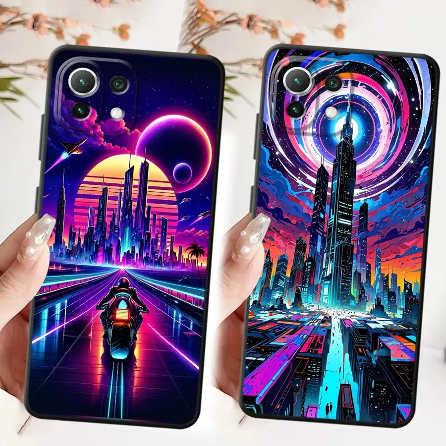 حافظة لهاتف Xiaomi Mi 11T 14 Pro 9 13 10T CC9Pro 10 11 13 Lite 9T غطاء هاتف خلفي ناعم SCI-FI City #1