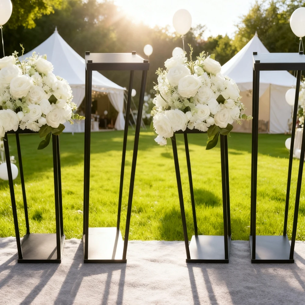 

4-10 шт.) 40-100 см) с дизайнерским декором для банкета, настольной подставки для цветов, свадебной черной металлической высокой подставки для цветов, свадебной центральной части