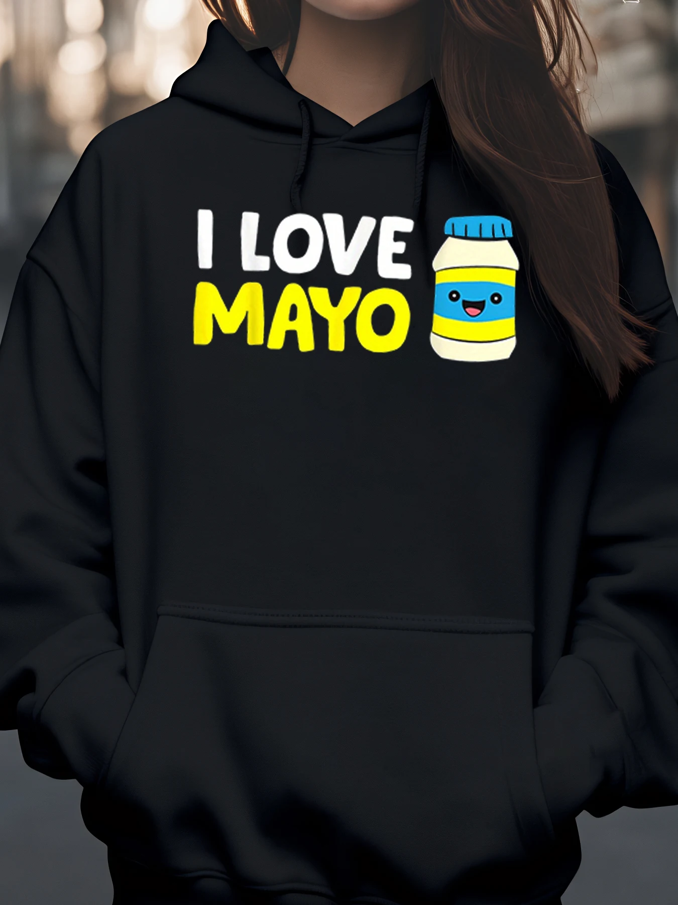 

Толстовка с принтом I Love Mayo для любителей еды, повседневная одежда, наряд унисекс для взрослых