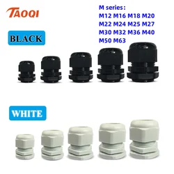 1/2/5/10pcs Waterproof Cable Gland Cable Entry IP68  M12 M16 M20 M25 M32 M40 White/Black Nylon Plastic Connector Joint