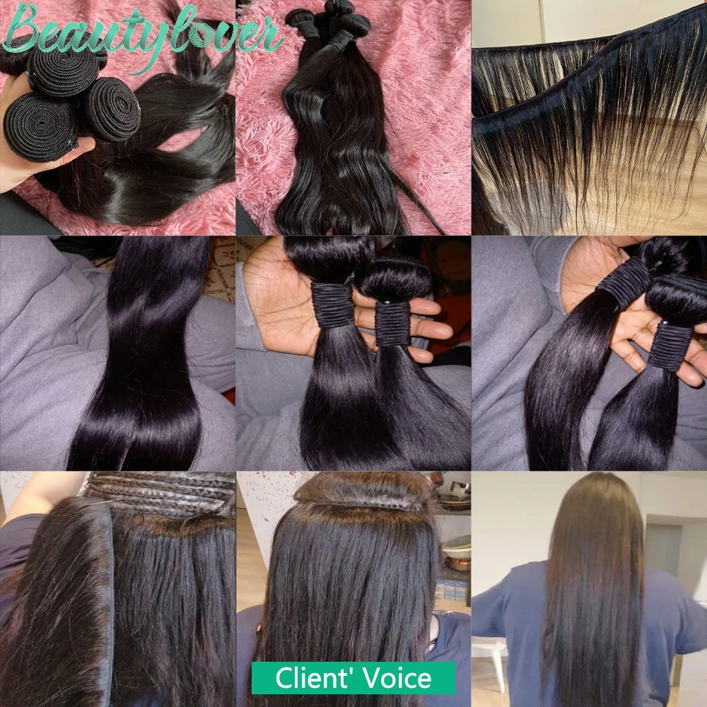 Em linha reta 32 Polegada feixes de cabelo humano 1/3/4 pçs pacotes 100% cabelo humano natural preto tecer feixes de cabelo humano remy para mulher