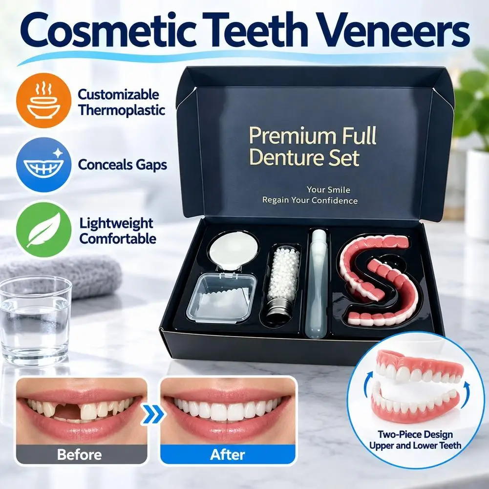 Simulated Temporary Denture Set Full Set Of Dental Stickers Upper Teeth Lower Teeth Stage Pprops Decoration