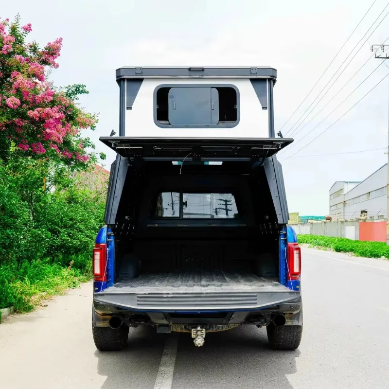 Huntoo Factory Pop up Roof Top Tent Aluminum Pickup Truck Camper Camping Hard Sided Shell Shell for Mid-Size