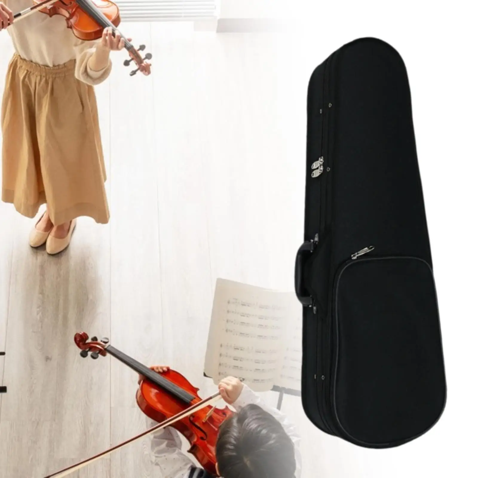 Violin Case 4/4 Full Size Triangular Shape Backpack Portable Lightweight Carry Violin Case Professional for Outdoor Travel