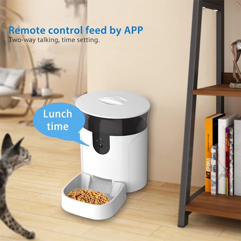 6L smart WiFi auto cat feeder wet food Automatic Pet feeder with camera