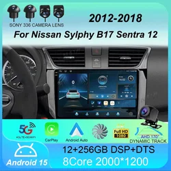 Car Radio Android 15 Carplay Auto For Nissan Sylphy B17 Sentra 12 2012 2013 2014-2018 GPS Multimedia Video Player Stereo 2din 4G