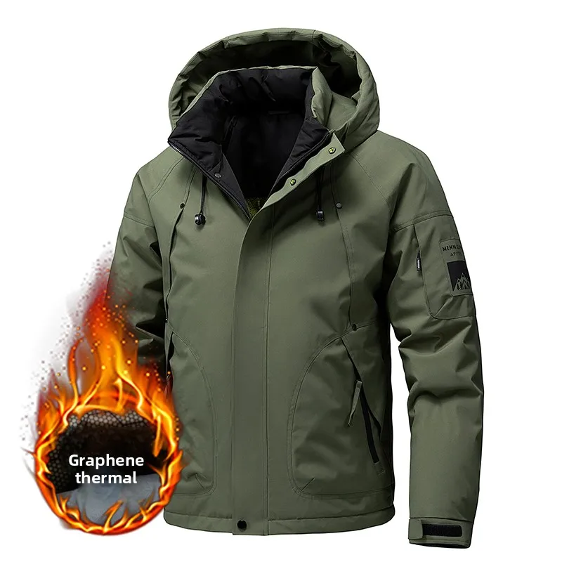

2025 New Cotton Jacket Men's Winter Cotton Thickened Jacket Men's Cotton Jacket Winter Windproof Warm Jacket Hooded Jacket