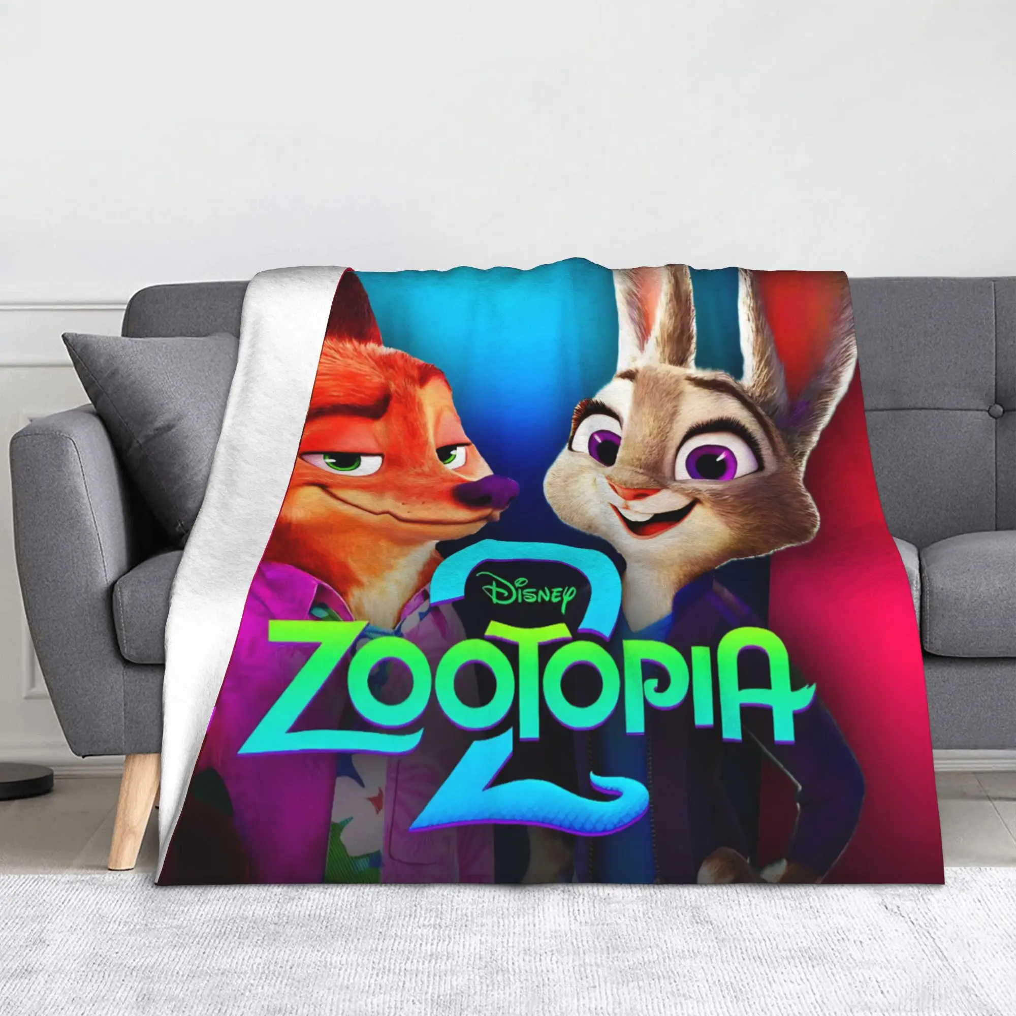 

Фланелевые пледы Zootopia 2, Nick Wilde Judy Hopps, Гэри, мультфильм для дома, вязаное одеяло, тонкое дышащее автомобильное одеяло