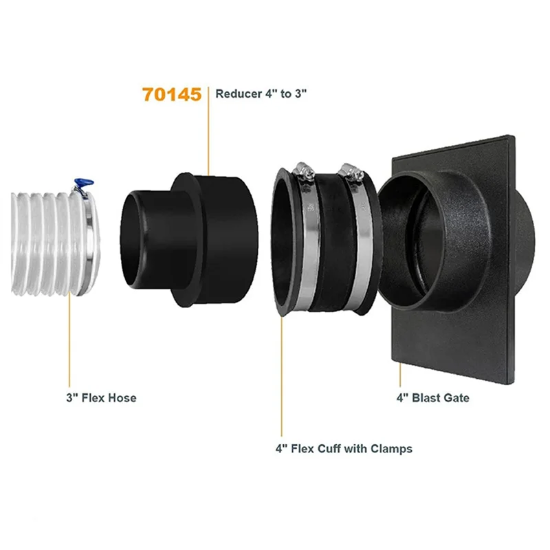 WORTHOWN-2Pcs 70145 Редуктор от 4 до 3 дюймов, редуктор от 4 до 3 каналов, встроенный канальный вентилятор, система вентиляции палатки для выращивания