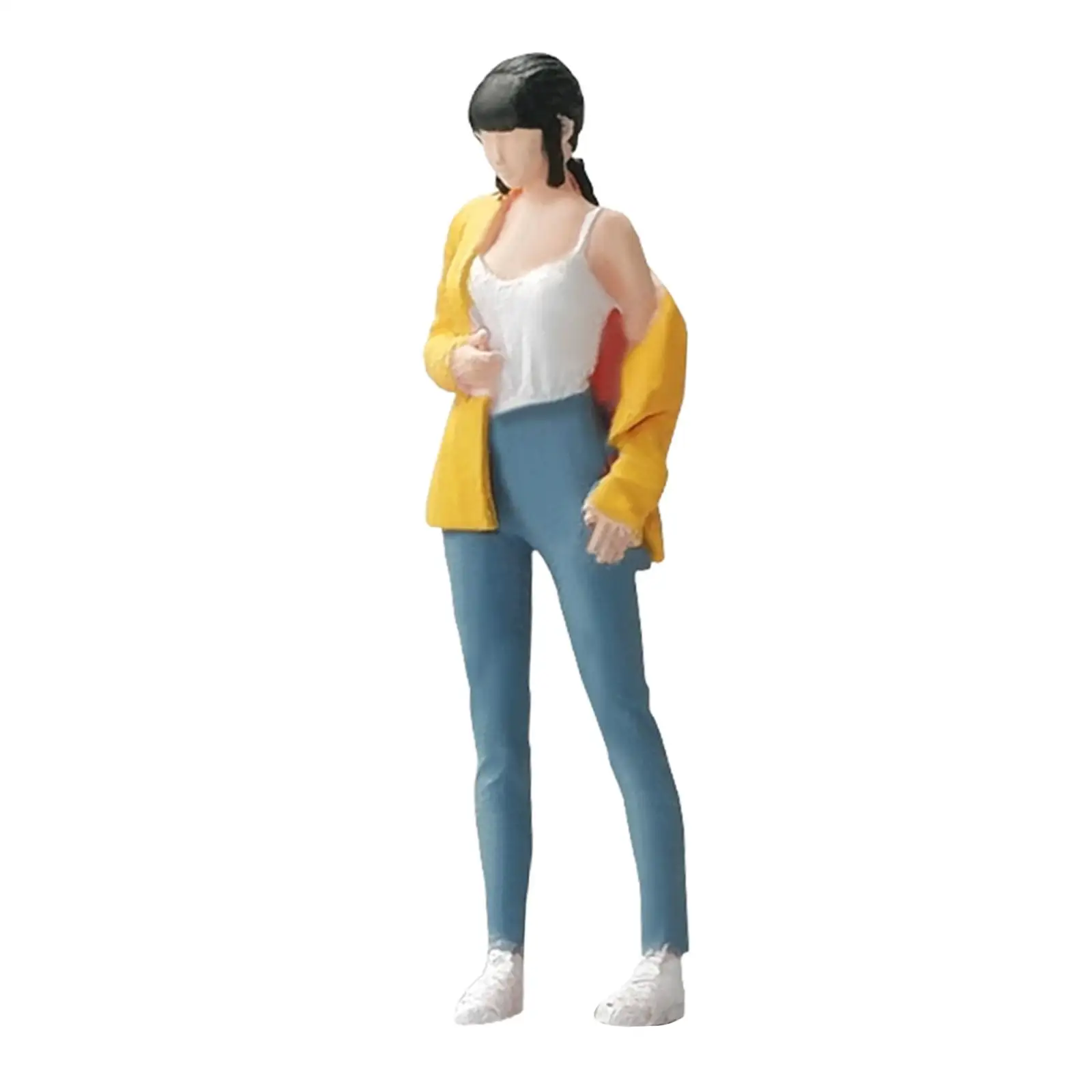 1:64 scala ragazza figura posa scena personaggio del film Mini bambola scena fai da te Decor casa delle bambole Decor Sand Table Layout decorazione