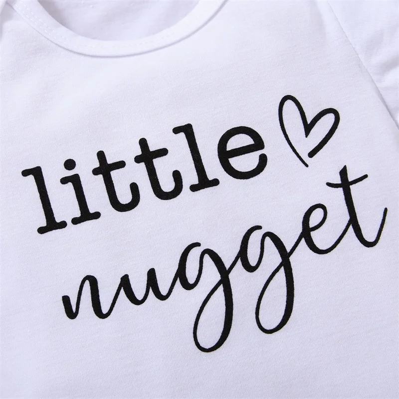 Infant Baby Girls Farm Chiken Outfit Little Nugget Bodysuit Hen Bummies Shorts Headband 3pcs Set