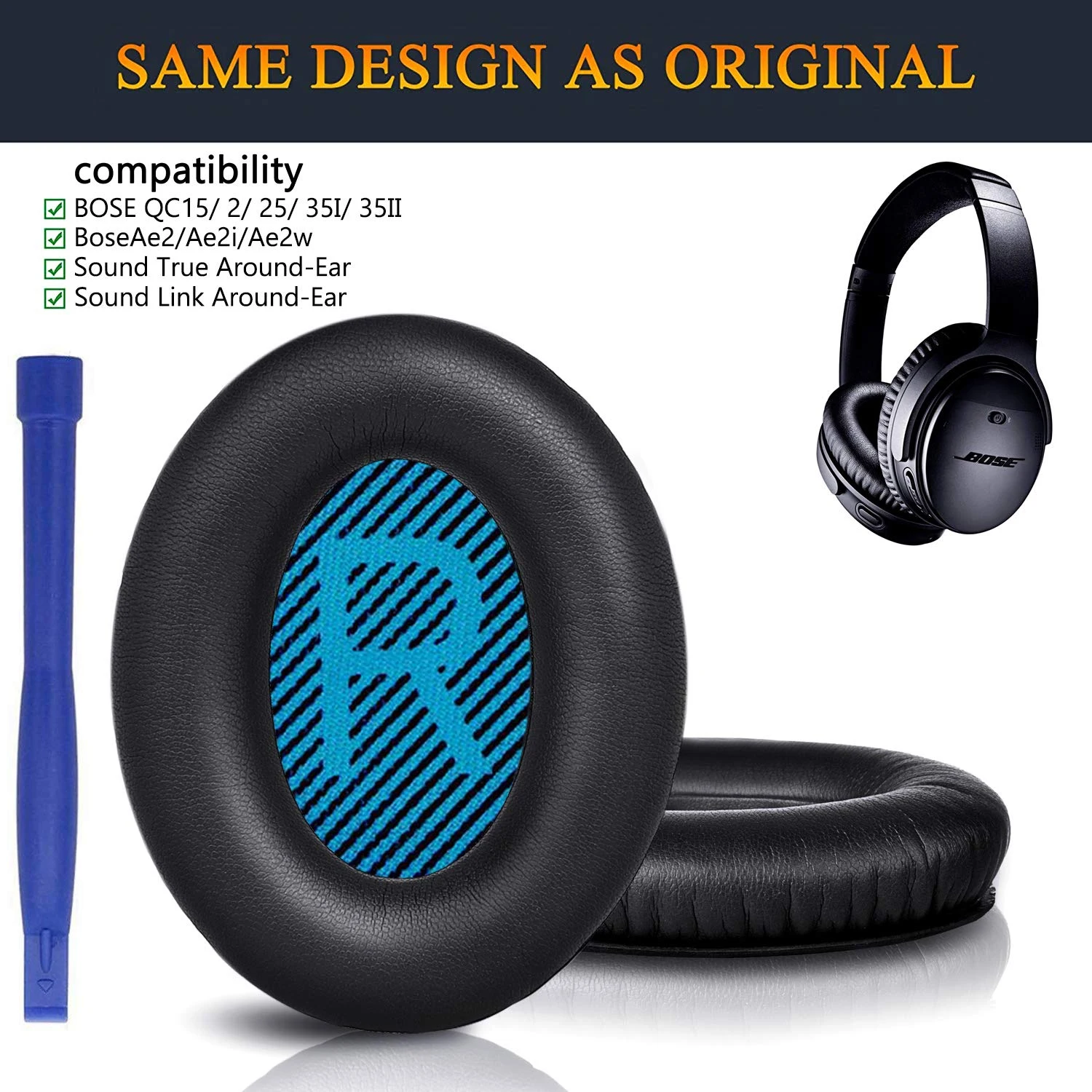 Replacement Ear Pad Earpads for Bose QuietComfort 2 15 25 35 QC2 QC15 QC25 QC35 SoundLink SoundTrue AE II AE2 Headphones