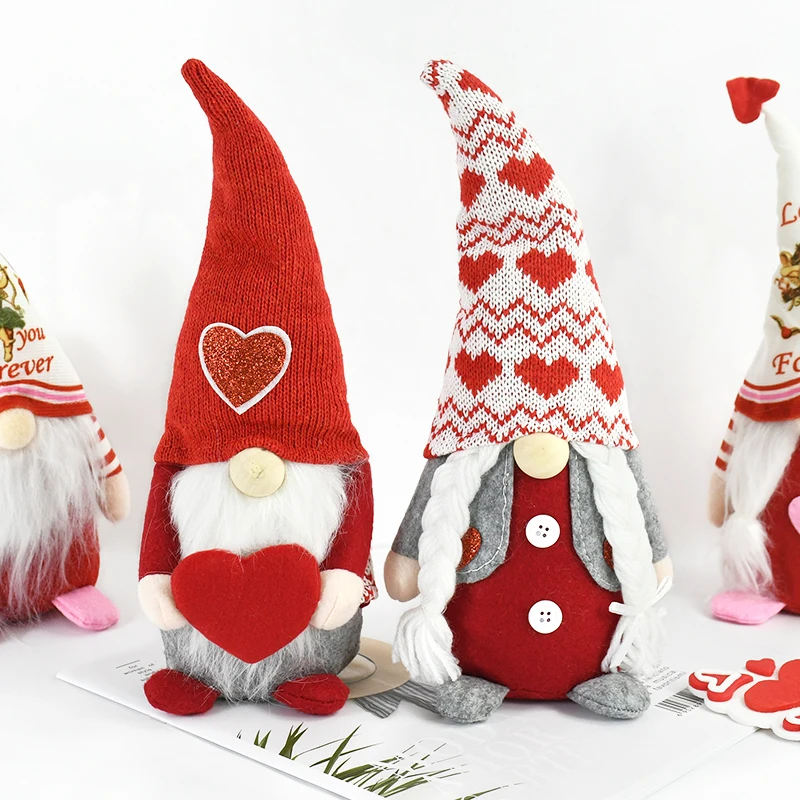 

Valentine's Day Faceless Gnome Doll Scandinavian Heart Doll Ornament Propose Wedding Party Decoration Girlfriend' Favorite Gift