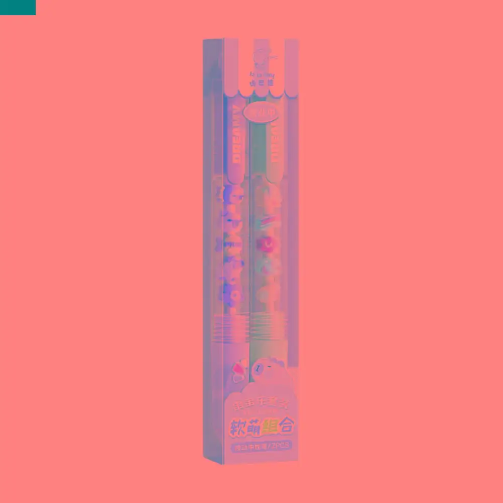 

2PCS Cartoon Quick-drying Beaded Gel Pen Black Ink Good Looking Press Gel Pen Soft Grip Writing 0.5mm Pen Student