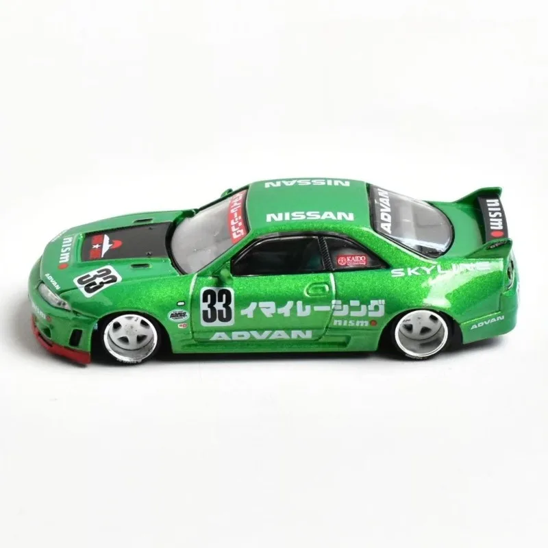 KAIDO HUIS MINIGT1/64 Skyline GTR R33 Legering Motorvoertuig Speelgoed spuitgieten Metalen Model Collectie Jongen Kerstcadeaus