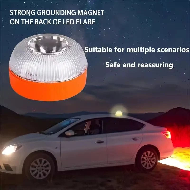 

1PC Car Emergency Light Led Flashing Light Magnetic Induction Road Accident Light Portable Strobe Warning Light