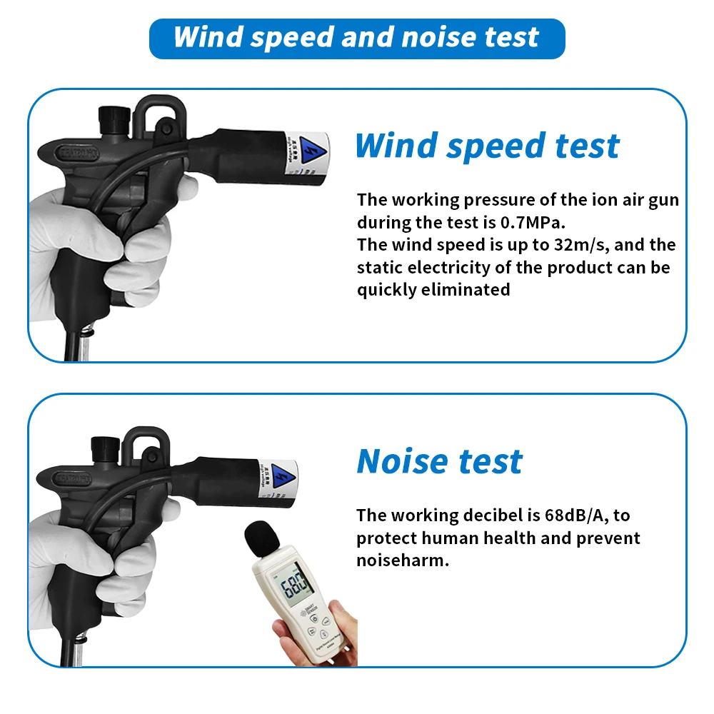 Ion Air Gun Anti-Static Industrial Dust Removal Air Gun Double-Needle High Voltage Ion Generator 110V/220V