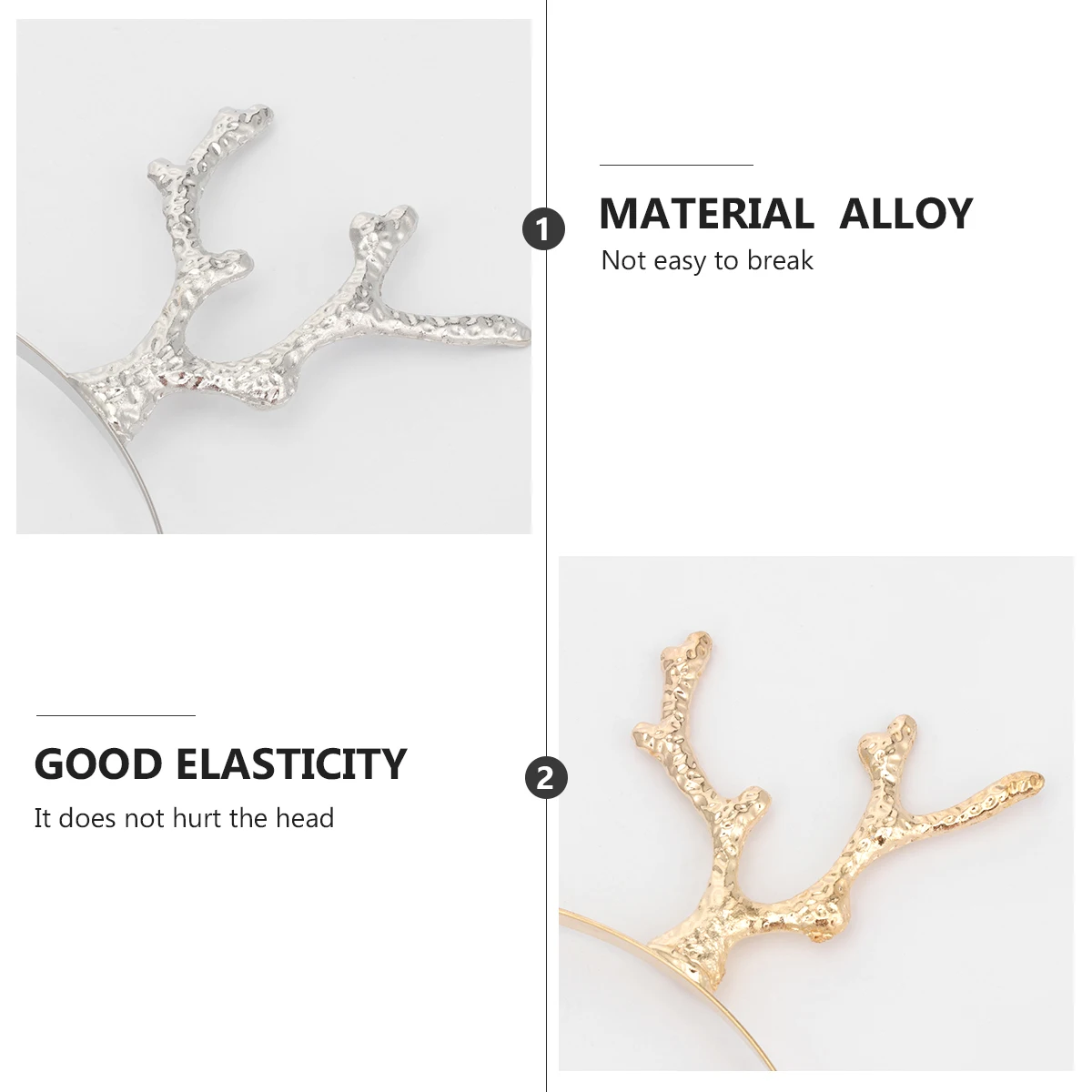 

2 Pcs Antler Headband Deer Hair Hoop Xmas Headwear Christmas Decor Headdress Headpiece Clips Accessories Hairpin