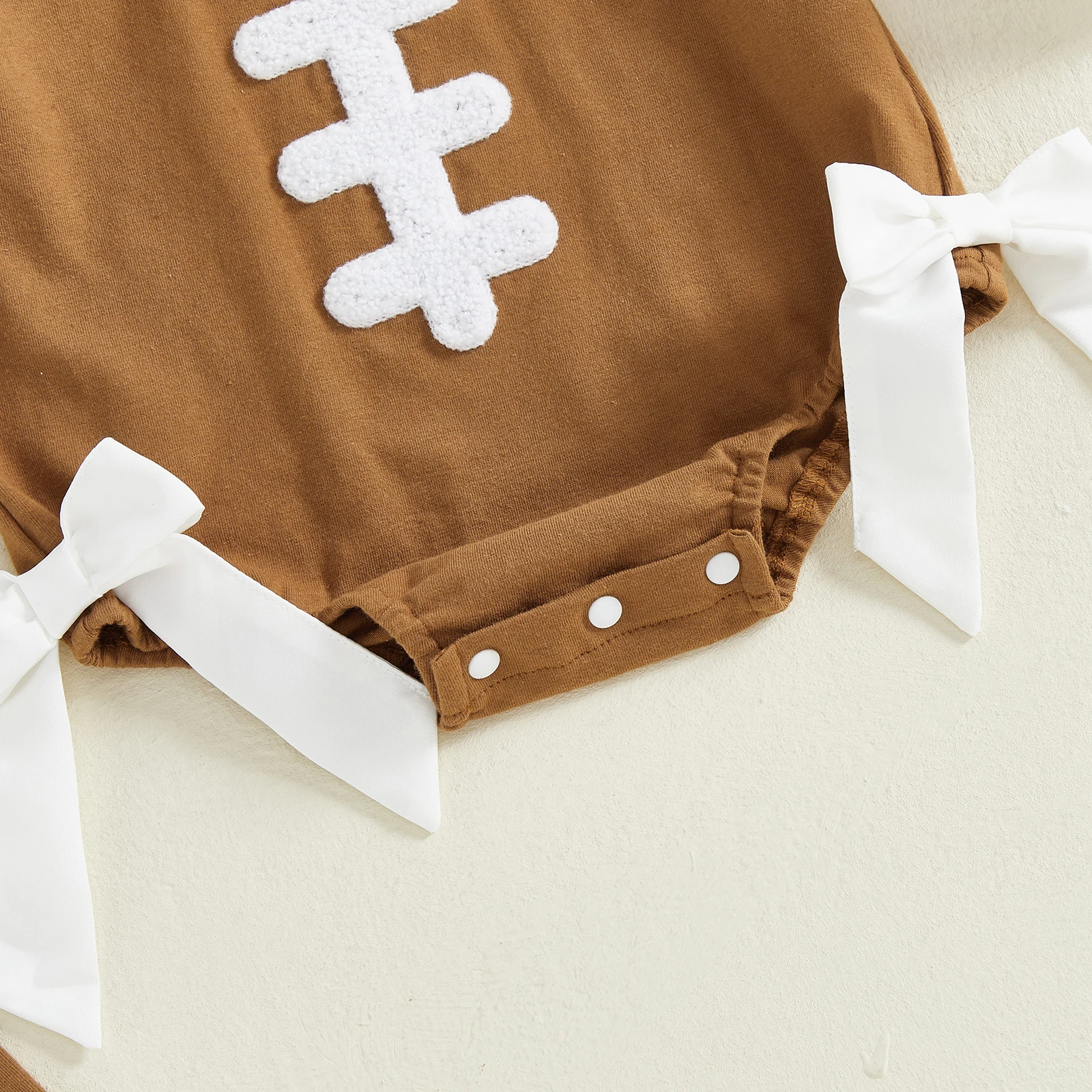 

Tregren 0-18M Newborn Infant Baby Girl Football Outfit Rugby Bow Long Sleeve Doll Collar Romper and Leg Warmers 2 Piece Set