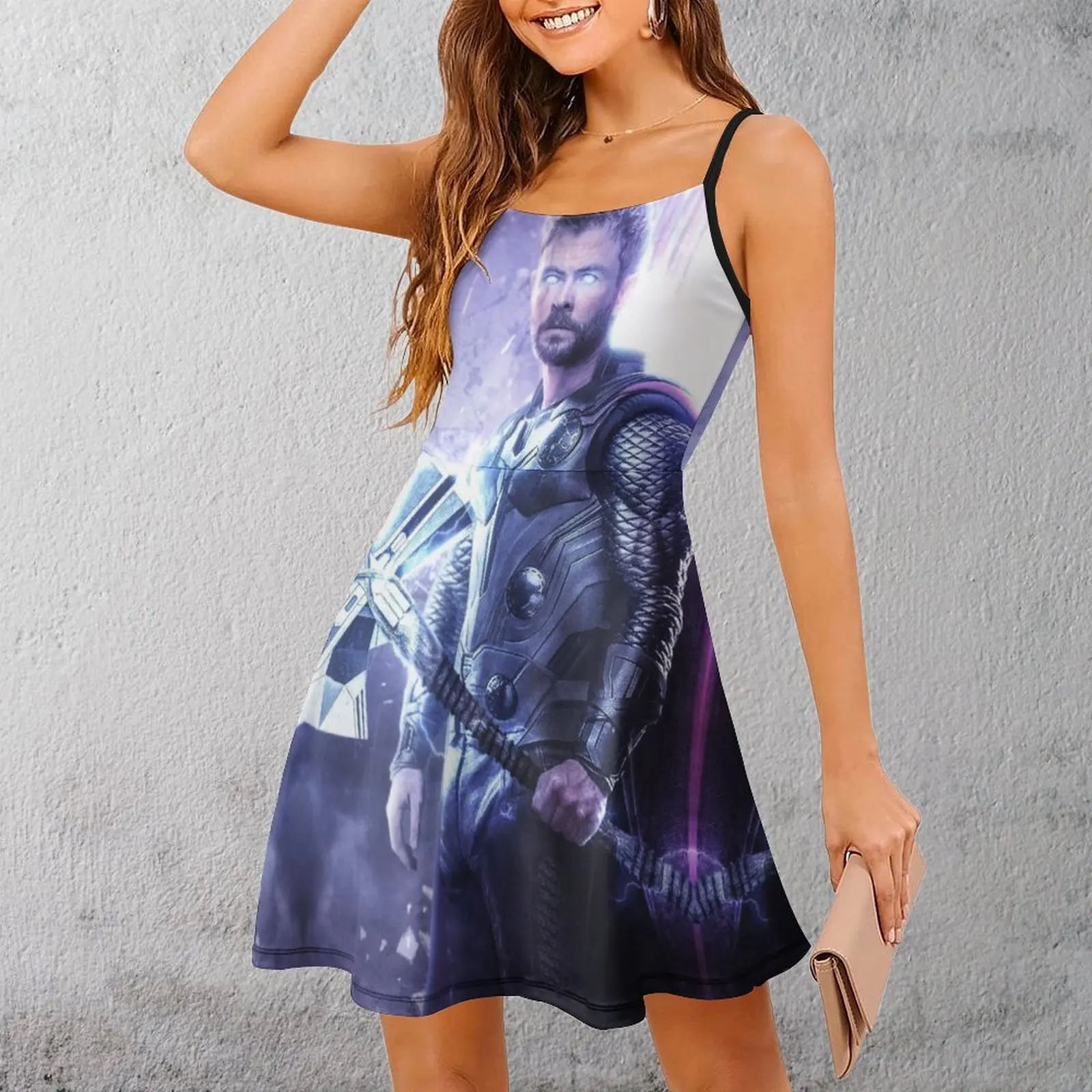 

Sexy Thor God of Thunder Lightning Son of Odin Lord of Asgard Thor (80) Funny Women's Sling Dress Woman's Dress Humor Vacation