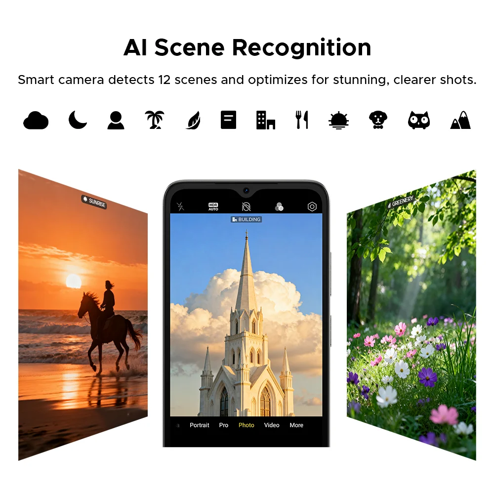 الإصدار العالمي DOOGEE Note 56 الهاتف الذكي أندرويد 16 6150mAh بطارية كبيرة 6.56 بوصة 90 هرتز عرض 24 جيجابايت 64 جيجابايت الهاتف المحمول