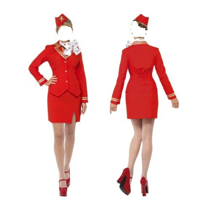 

4-Piece Set Uniform Temptation Sexy Lingerie Airline Stewardess Costume Erotic Role-Playing Sexy Halloween Costume Women