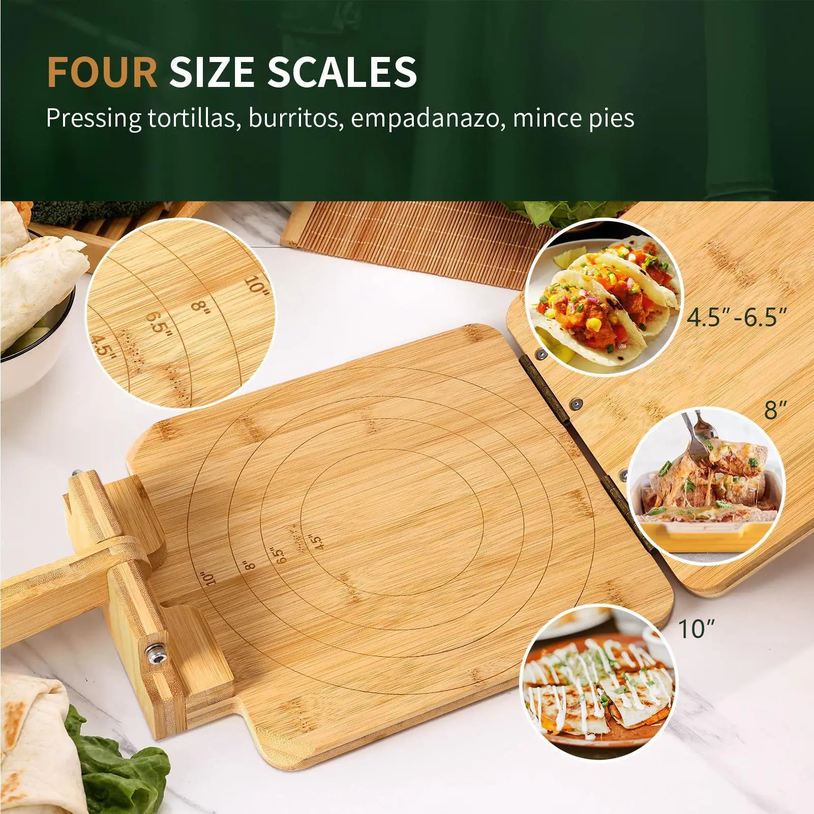

Flour Tortilla Press Square Arepa Maker Taco Press Nonstick Manual Kitchen Gadgets Cooker With 60 Pieces Parchment Paper For