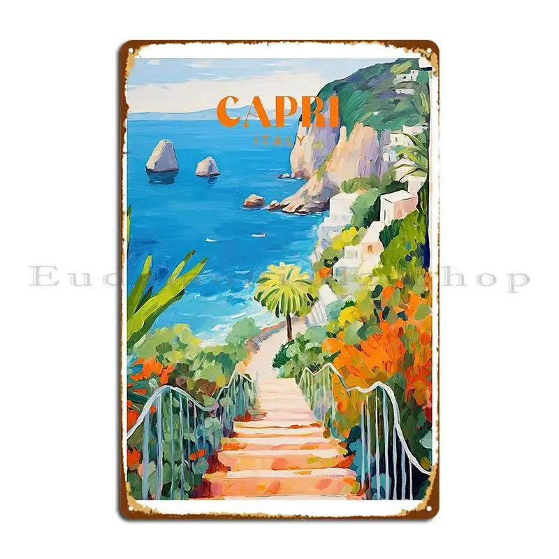 Capri Italy Travel Print Metal Plaque Poster Decoration Kitchen Design Cinema Printing Tin Sign Poster