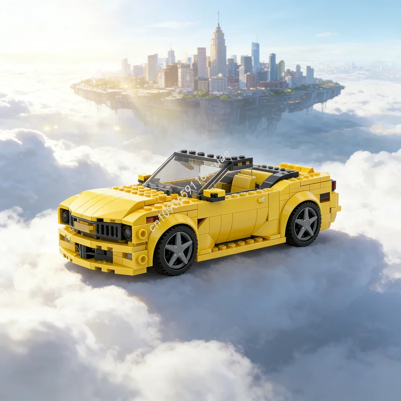 

314 деталей MOC Конструктор Chevrolet Camaro SS Кабриолет City Champions, модель-игрушка, архитектурные блоки, рождественский подарок, креативный набор