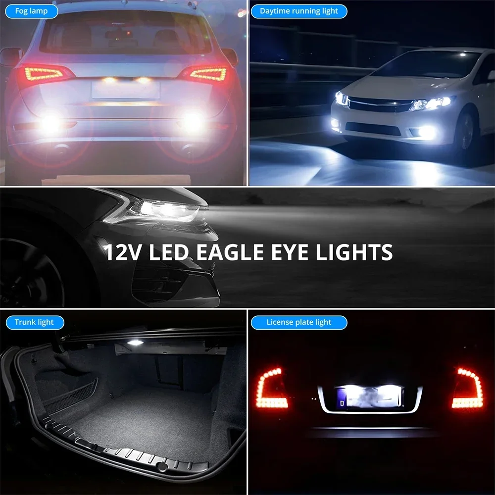 18MM Car Eagle Eye Silver Shell DRL Led Daytime Running Lights LED 12V Backups Parking Signal Automobiles Lamps Multiple Colors