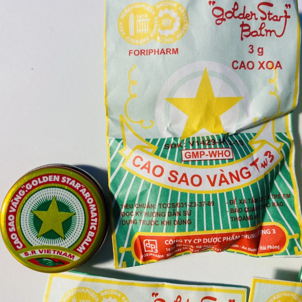 10pcs/bag Cao Xoa Tw3 Newest Vietnam Golden Star Tiger Balm Tiger Head Menthol Balm Refreshing Oil for Insect Cao Sao Vang