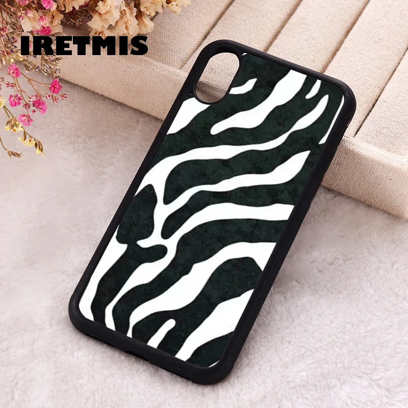 Iretmis phone cover cases for iphone X XS Max XR 11 12 13 PRO MINI 14 15 16 Plus Rubber Silicone Zebra zebra