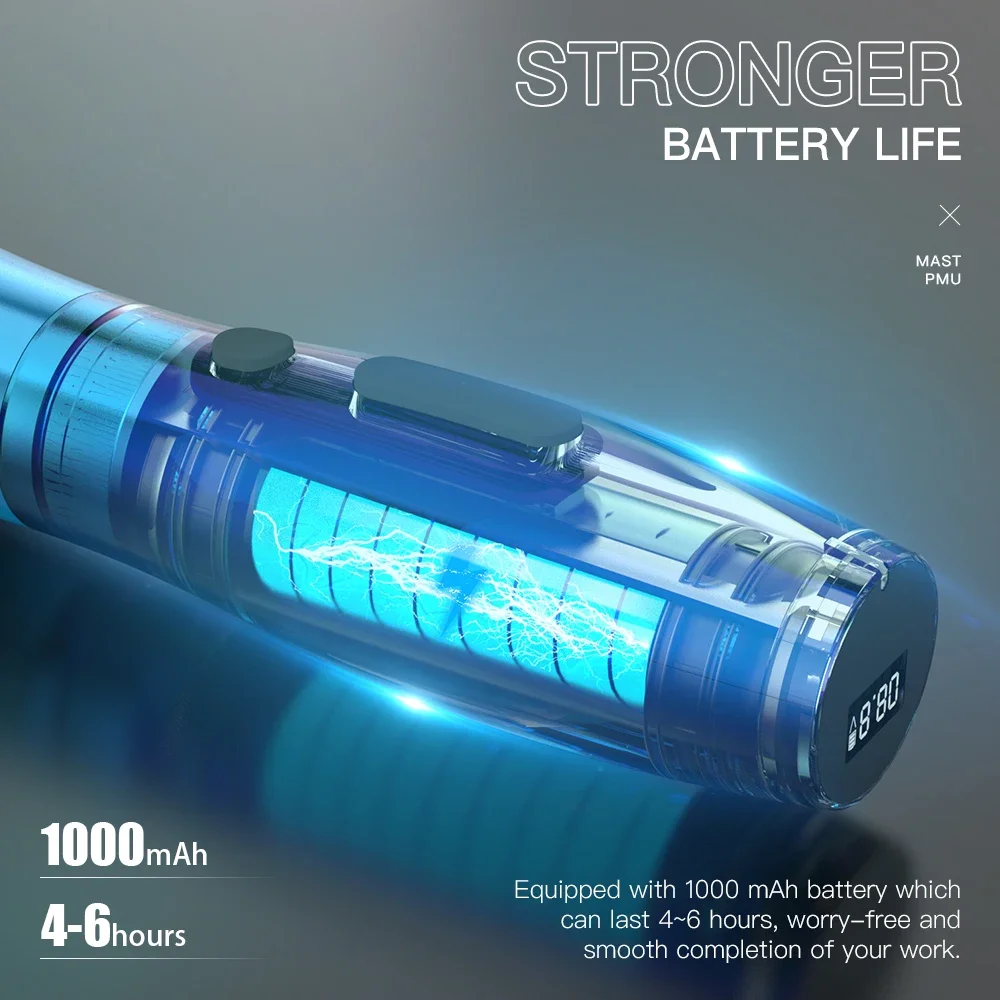 

NEW Mast P20 Wireless Rotary Purple Color Tattoo Battery Pen Mast Double Battery 1000mAh