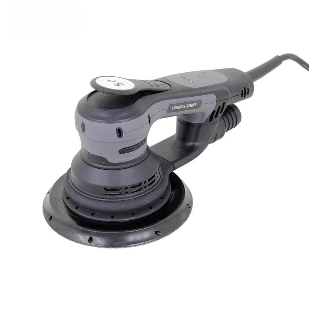 Brushless 220v 6 inch 150mm 380 watt eccentric 5 speed random electric track sander for automotive body repair wood sanding