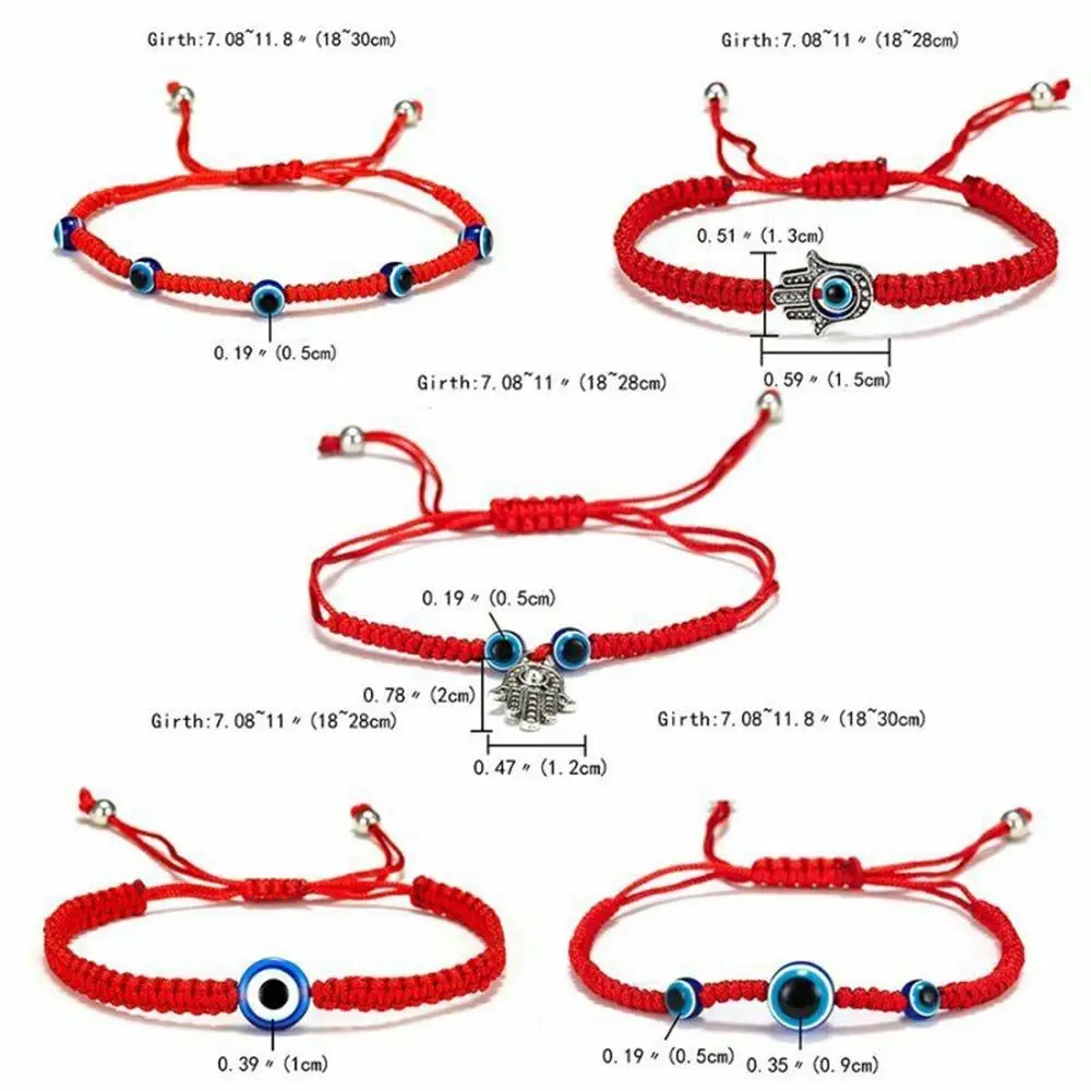 1 Pcs Braided Red Thread Bracelets For Women Men Turkish Eye Beads Lucky Red String Woven Bracelet Jewelry Fashion Gifts