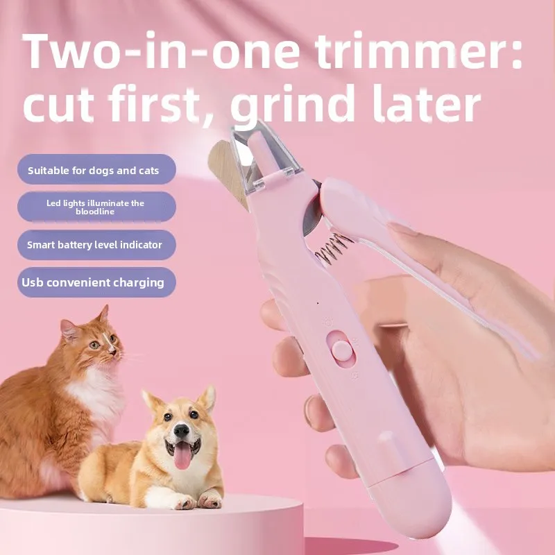 

Cat Nail Clippers and File 2 in 1 LED Light Pet Grooming Tool for Cats Pet Nail Trimmer with Safe Rounded Blade for Kitten Puppy