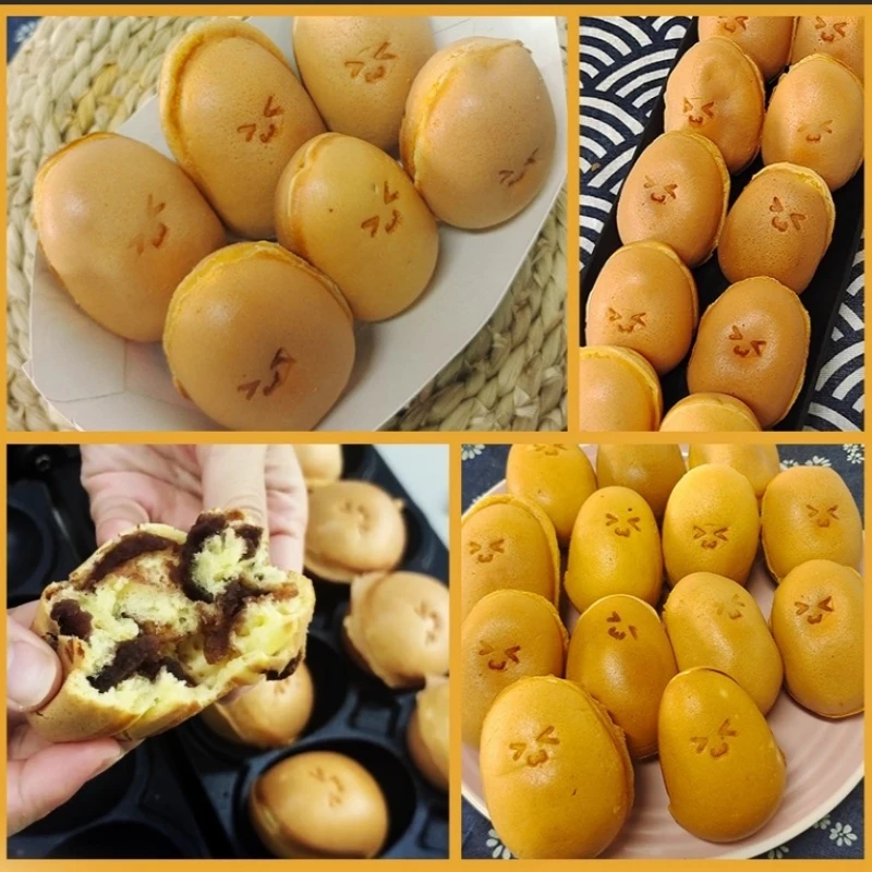 الكهربائية التجارية 12 ثقوب البيض كرة فقاعات صانع الوافل 220 فولت معدات الوجبات الخفيفة ابتسامة البيض شكل الهراء صانع