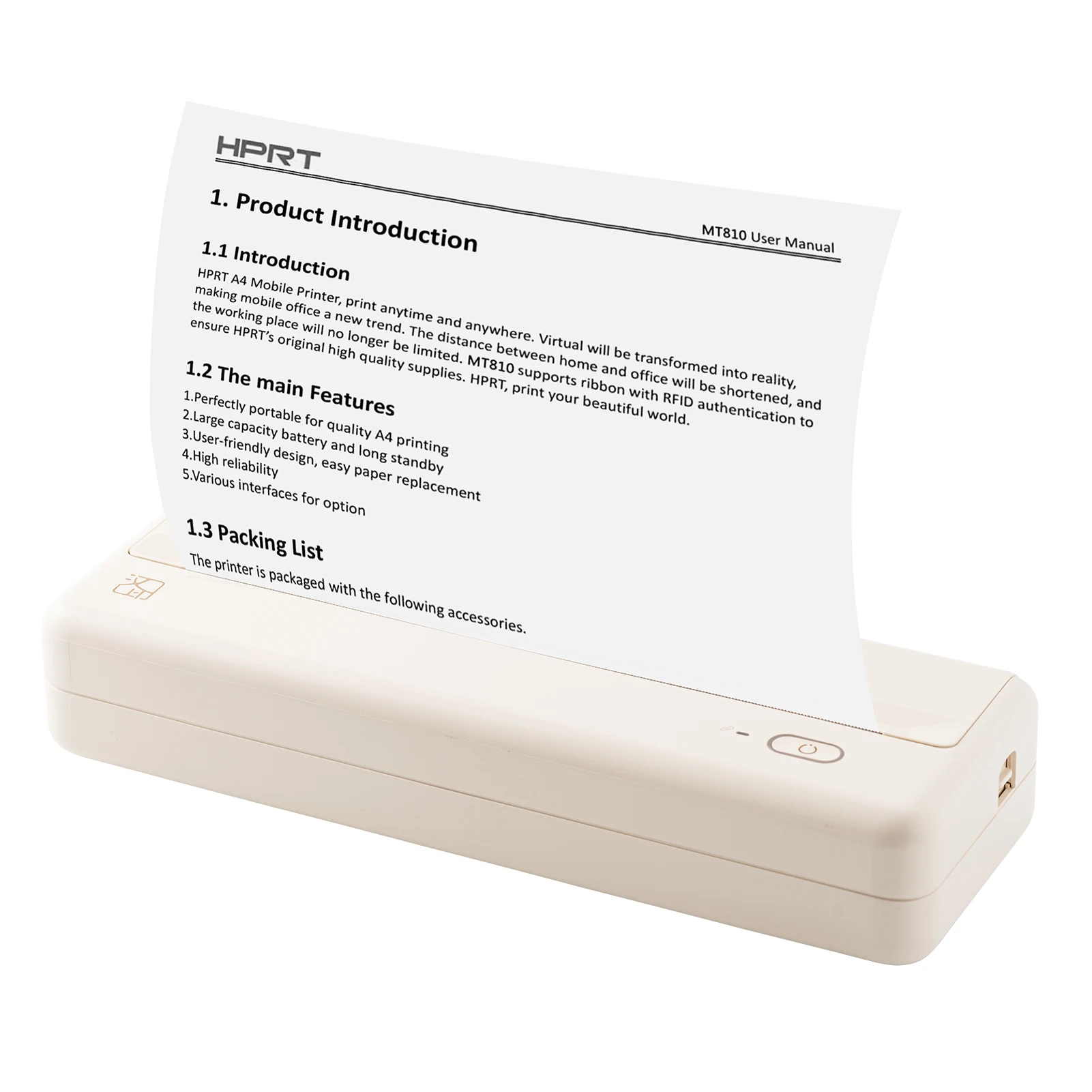 طابعة ورق محمولة A4 لاسلكية BT توصيل طباعة حرارية طابعة صور متنقلة لمكتب السفر المنزلي في الهواء الطلق