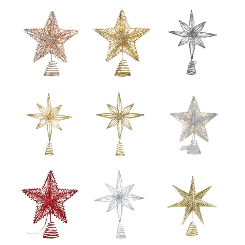 

Elegant Iron Wire Christmas Tree Star Toppers Enhances the Festive Spirit