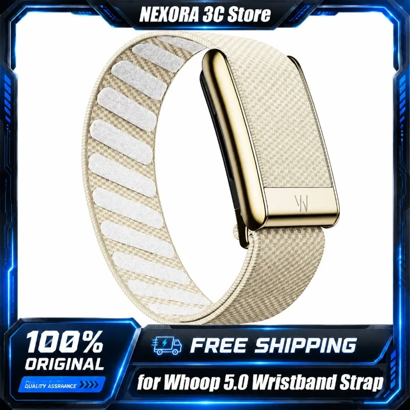 

For Whoop 5.0 Wristband Strap Nylon Woven Elastic Whoop MG Sports Replacement Strap Gold Metal Frame Children's Day Gifts