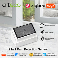 Zigbee Rain Sensor With Brightness Lux Detector Water Leak Rainfall Detection Sensor For Tuya Smart Life Home Assistant Z2MQTT