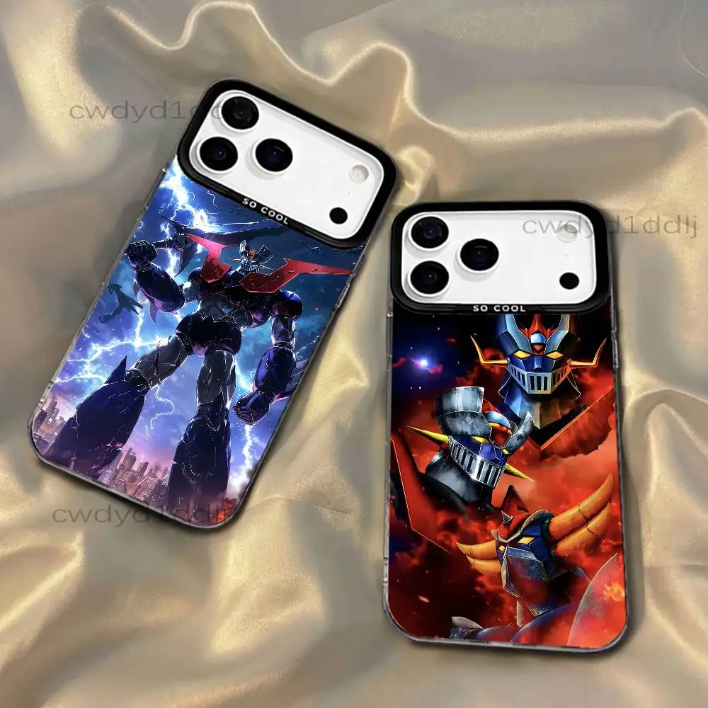 

M-Mazinger Z Robots Anime For iPhone 17,16,15,14,13,12,X,8,Pro,Max,Plus,SE4,Air,Mini Anti-Slip Black IMD Matte Case