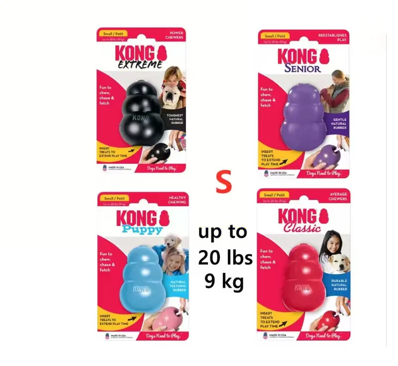 Small Dog Chew Toy Kong Stuffable Rubber Treat-Filling Erratic Bounce Puppy Chew Toy