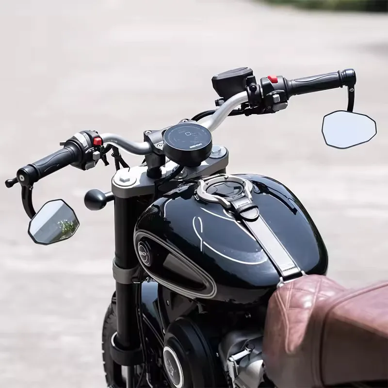 For BENDA Chinchilla 250 Aluminium Alloy Motorcycle Controls Sharp Sheep Ape Hangers Gloss Black Handlebar for Retrofit Upgrade