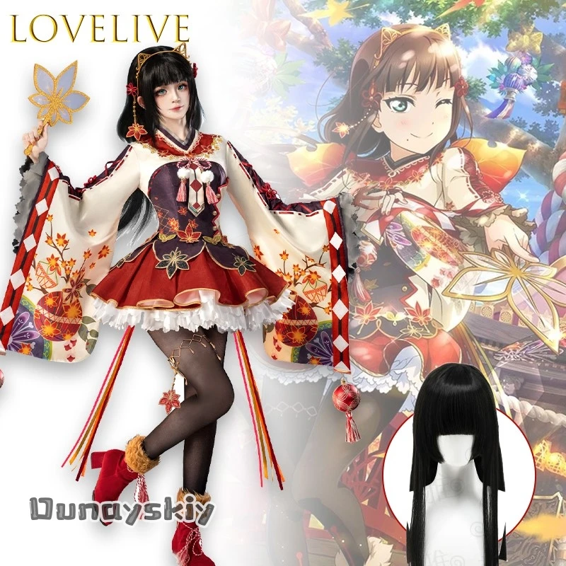 فستان أنيمي Lovelive Kurosawa Dia Red Leaf Awakening رائع زي تنكري {Dunayskiy States} أزياء الهالوين للنساء ﻿