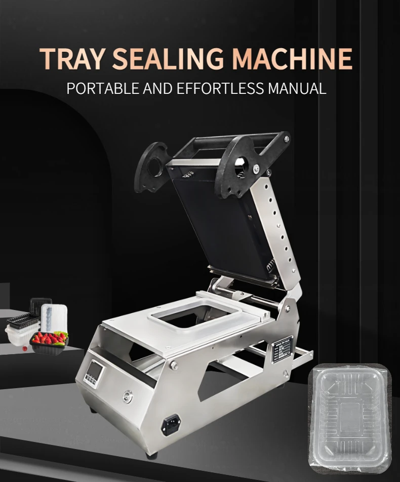 Máquina de vedação superior DQ-3 de aço inoxidável básico para bandejas de refeição Máquina manual de selagem de bandejas de plástico