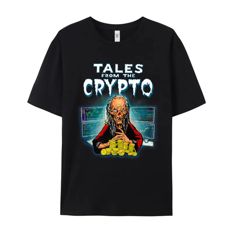 NormalSlogan Short Sleeve Tees Letter Funky O Neck 100% Cotton Tee Shirts Men T Shirt CRYPTO TALES - funny cryptocurrency