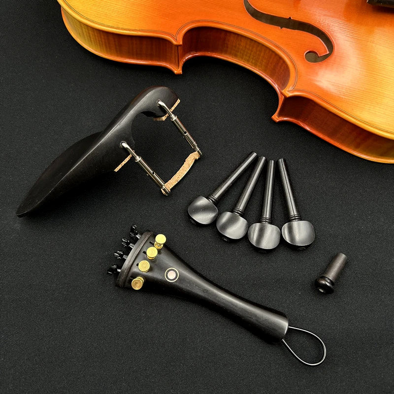 1 set High quality 4/4 3/4 1/2 1/4 Violin Parts accessories fittings,Tailpiece+Tuning pegs+Endpins+Chin rest/Chin Holder