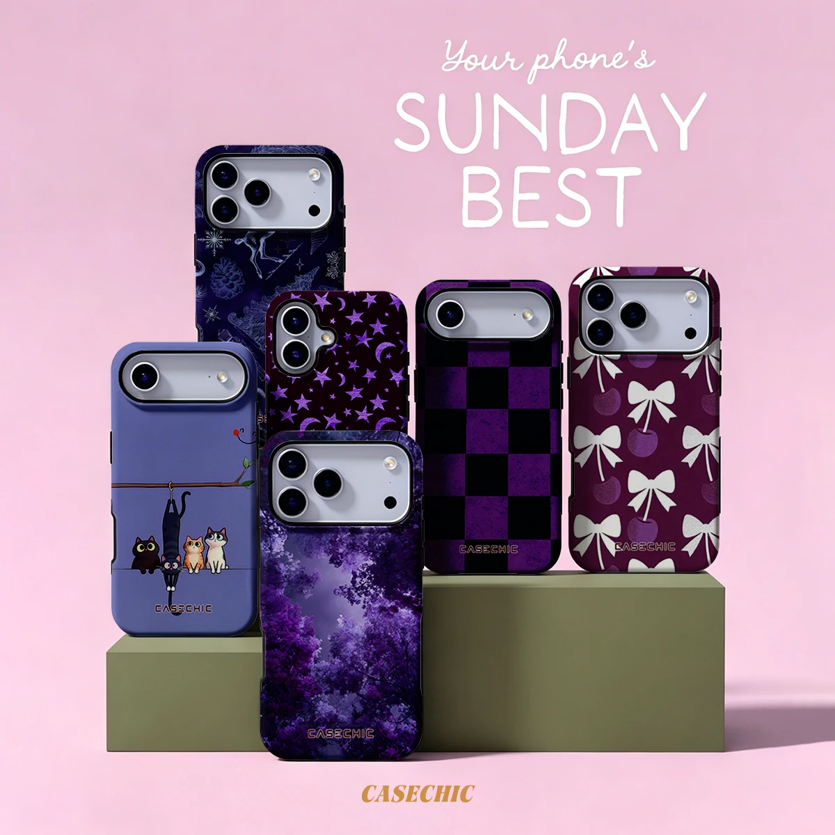 Purple Canopy Gloom Case for Samsung Galaxy S26 S25 S24 S23 Ultra Drop Resistant Glossy Dual-Layer Cover CaseChic