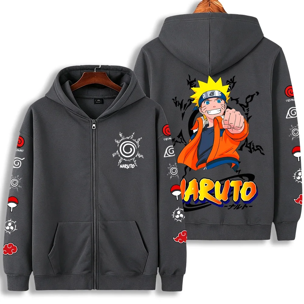 Jaqueta com Zíper para Casal, Estilo Harajuku Y2K, Roupa Esportiva Casual, Anime Japonês Naruto 2026, Nova Coleção Masculina e Feminina